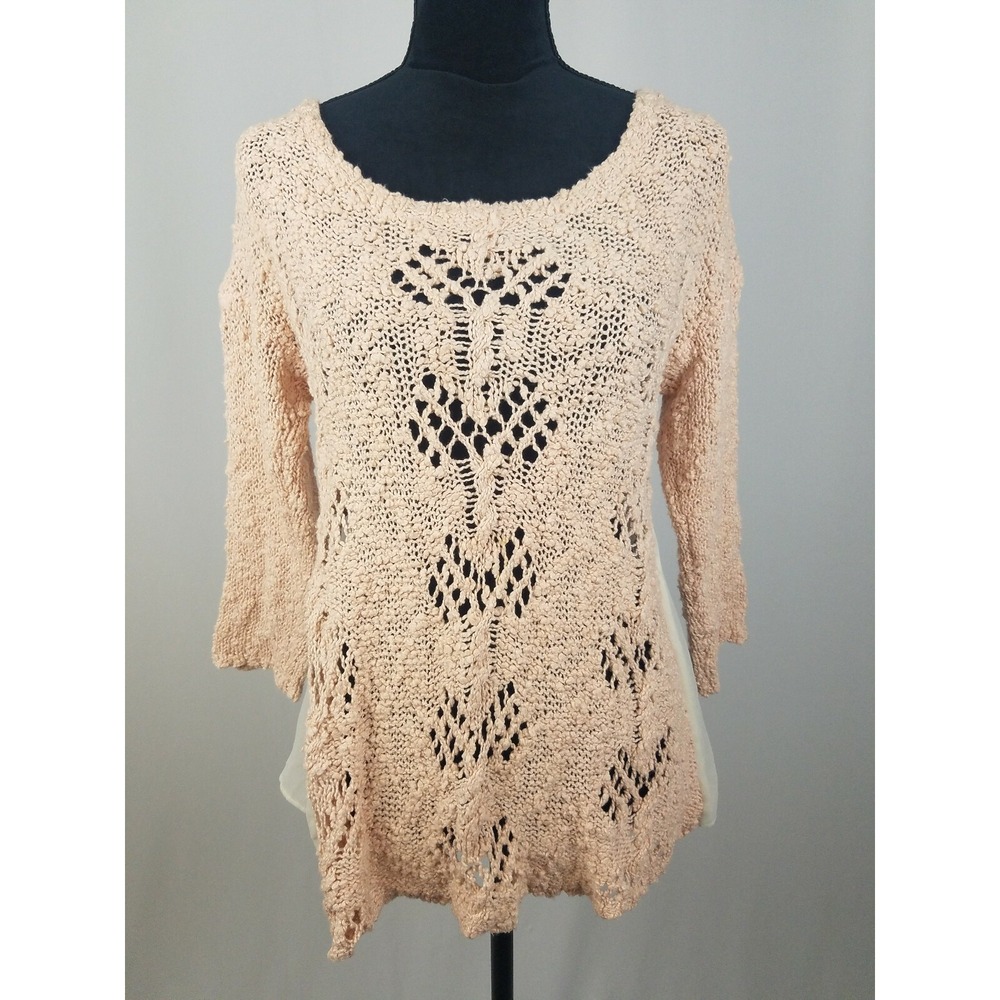 Anthropologie pins & needles women S chunky cable knit sweater‎ costal vacation